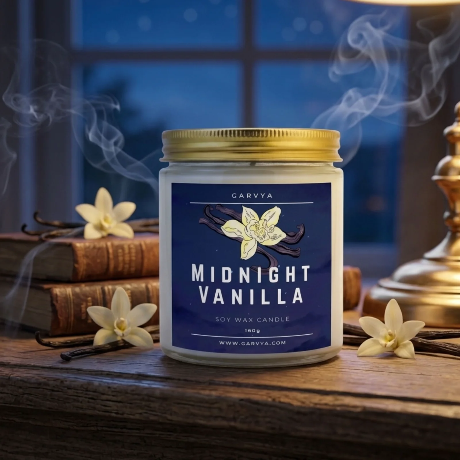 Midnight Vanilla Scented Soywax Candle