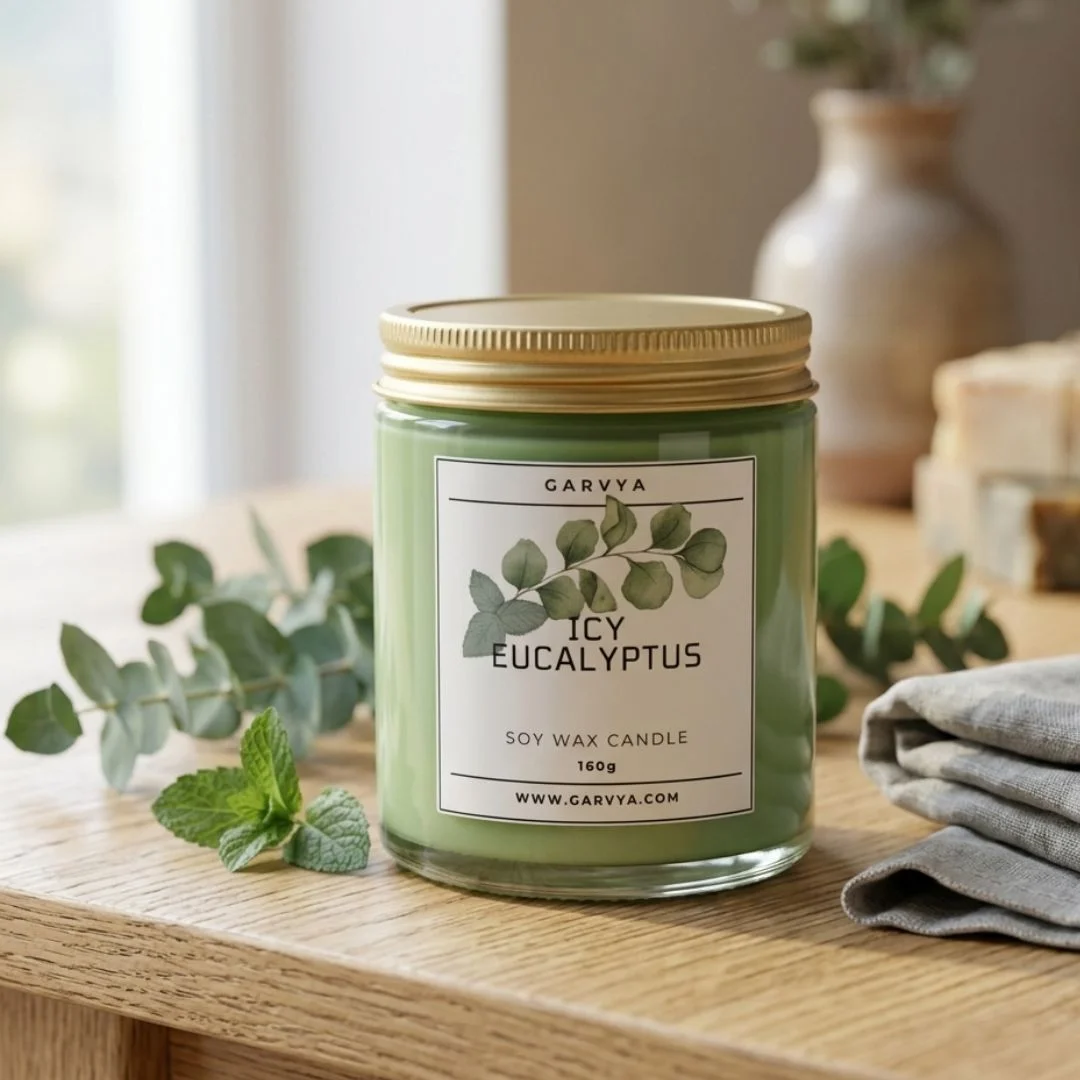 Icy Eucalyptus Scented Soywax Candle