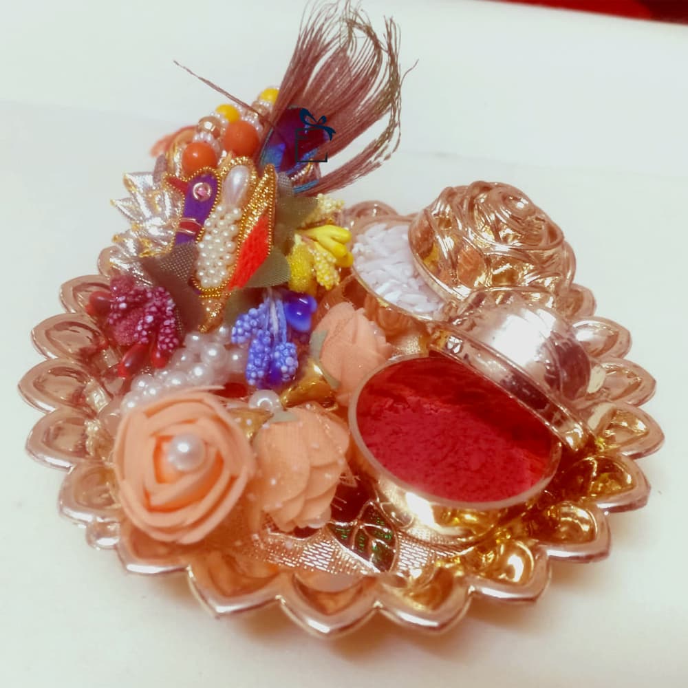 Rakhi Thali with Peacock Rakhi