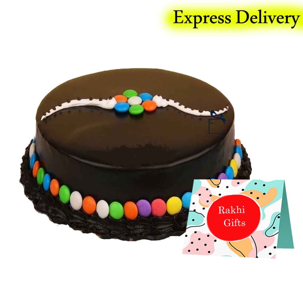 Rakhi chocolate Cake with Gems