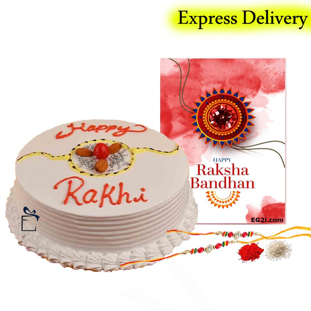Vanila Almond Rakhi Cake