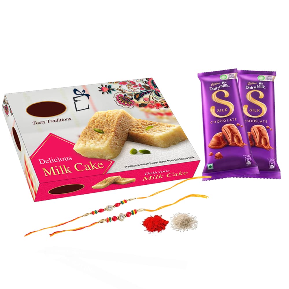 Milk Cake with Silk For Rakhi