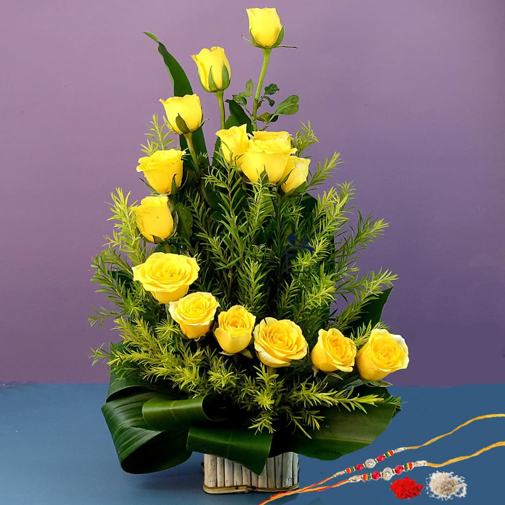 Yellow Roses For Rakhi