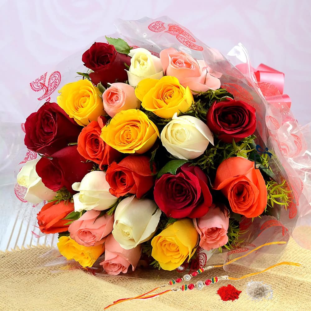 Mixed Roses Bouquet for rakhi