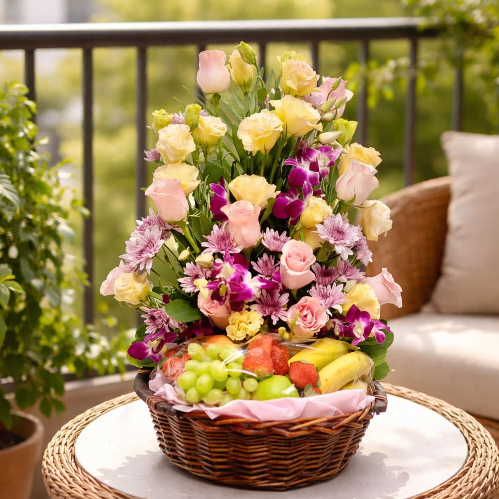 Healthy Delight Flowers and Fruit