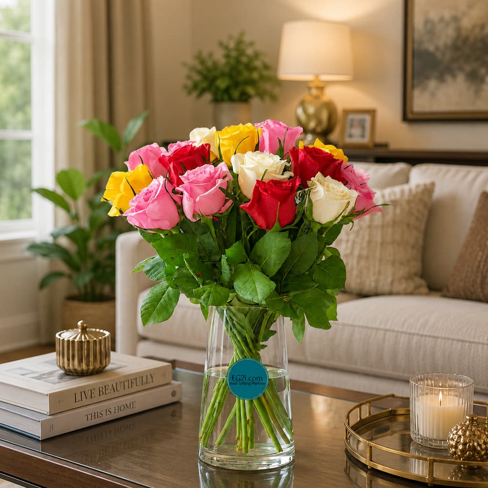 Luxury Mixed Roses Vase