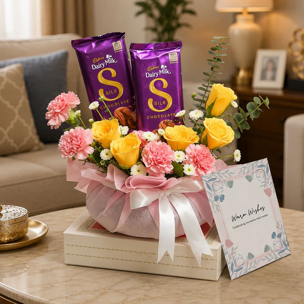 Elegant flowers Chocolate Hamper