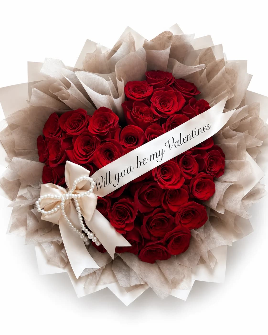 50 Roses Heart-Shaped Bouquet